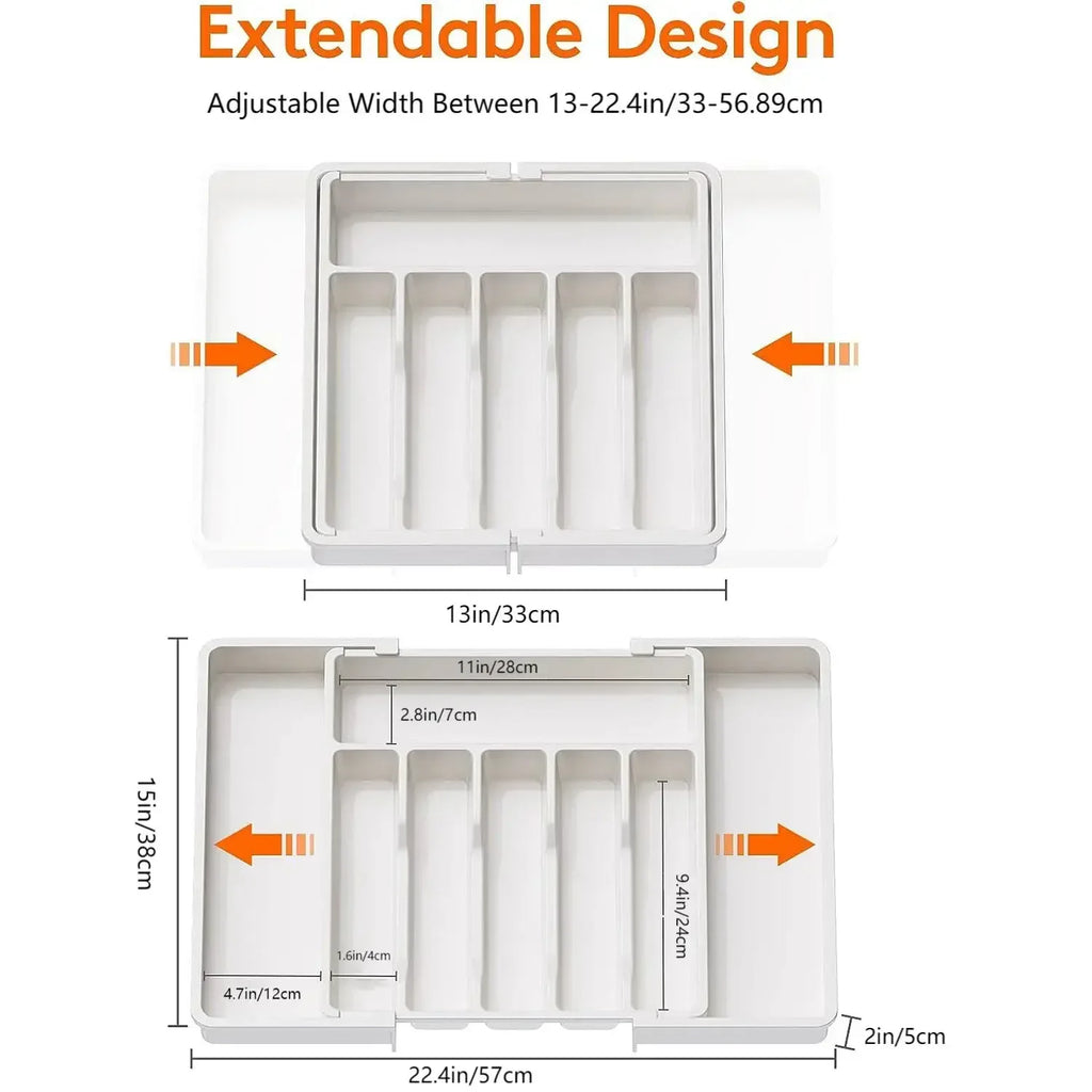 Organisateur à couverts ajustable – Rangement de tiroir modulable