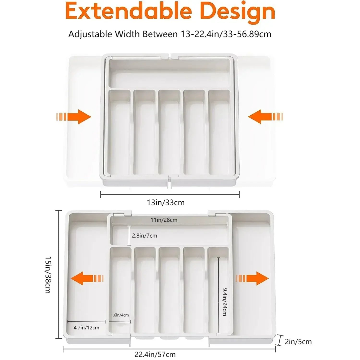 Organisateur à couverts ajustable – Rangement de tiroir modulable