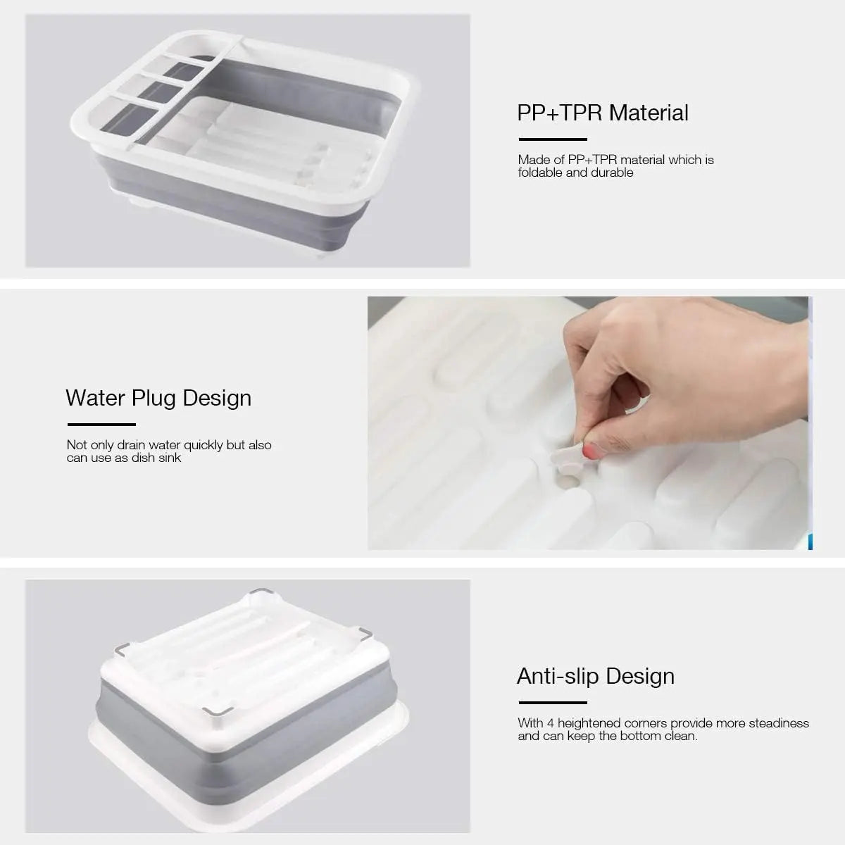 Égouttoir à vaisselle pliable – Rangement compact et gain de place