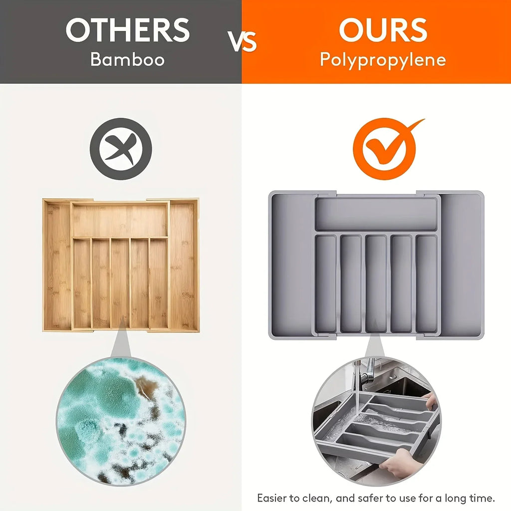 Organisateur à couverts ajustable – Rangement de tiroir modulable