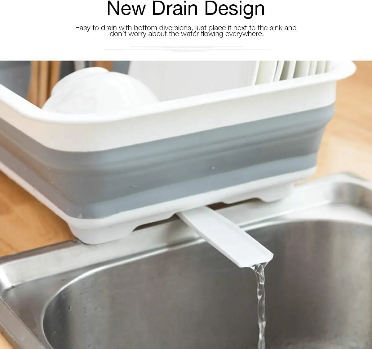 Égouttoir à vaisselle pliable – Rangement compact et gain de place